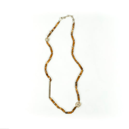 Handcrafted 925 Sterling Silver Necklace with Tree Jasper