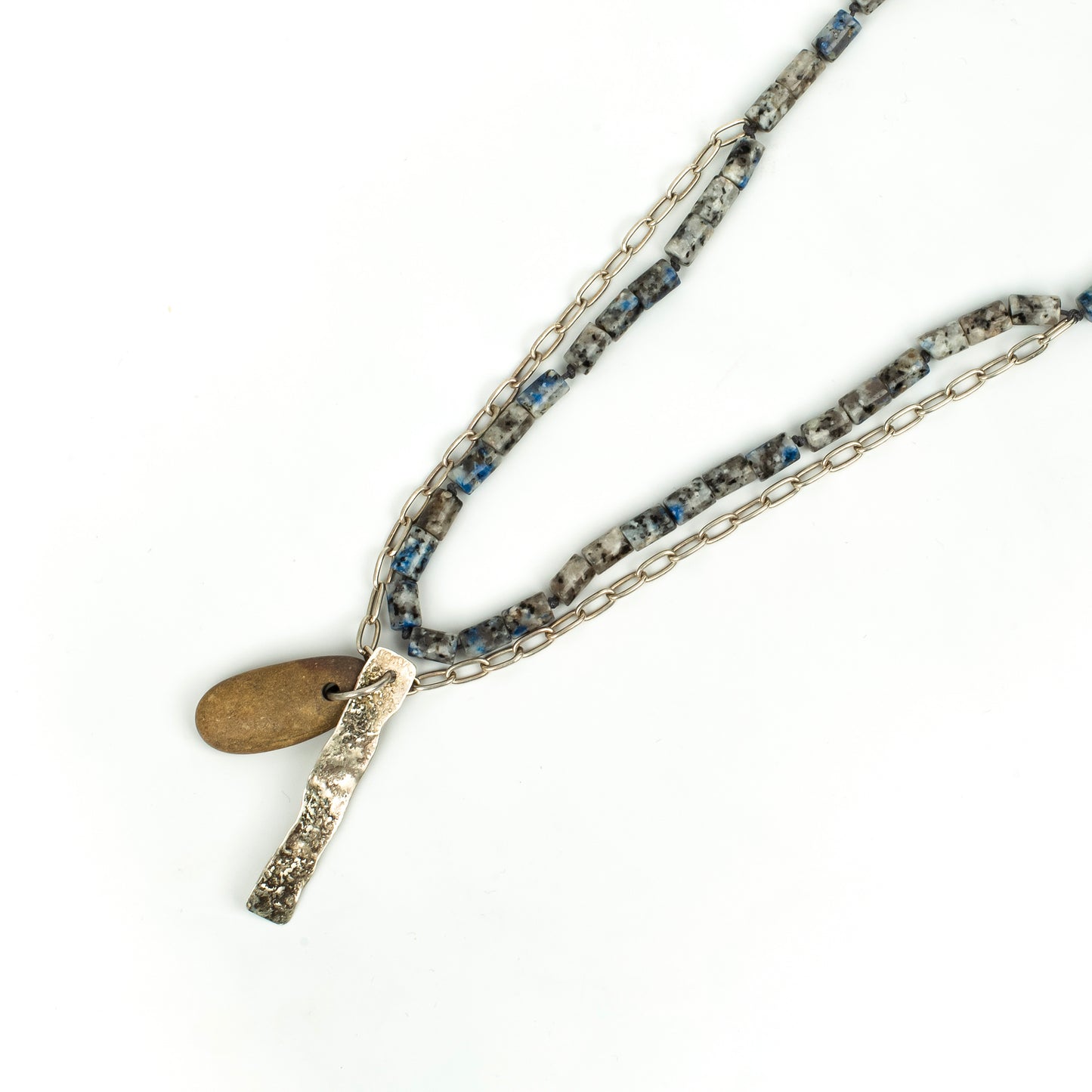 Handcrafted 925 Sterling Silver Necklace with Azurite