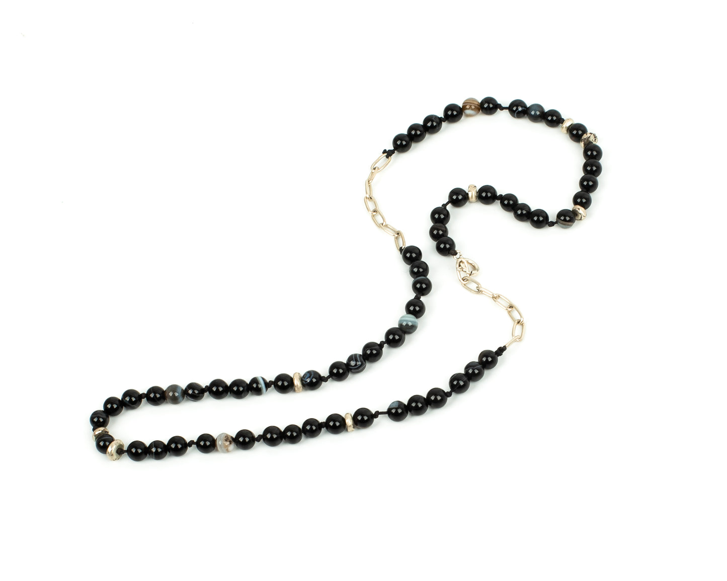 Handcrafted 925 Sterling Silver Necklace with Agate