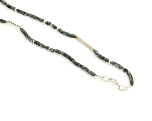 Handcrafted 925 Sterling Silver Necklace with Larvikite