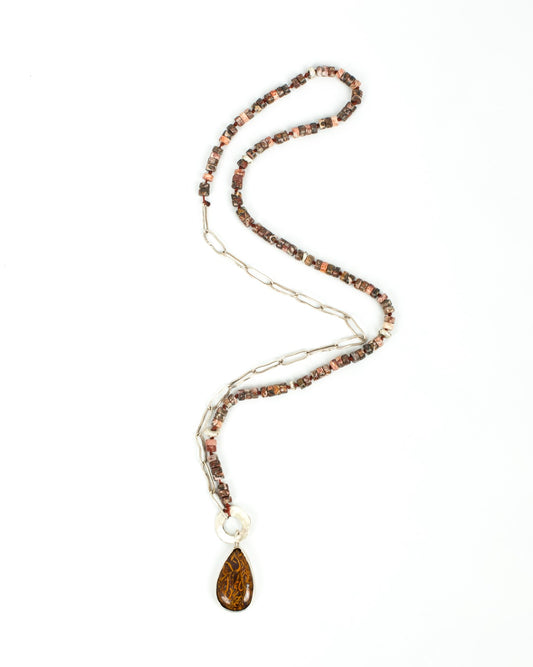 KAHVERENGİ Boulder Opal Kolye