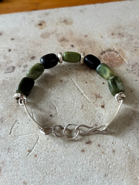 Handcrafted 925 Sterling Silver Necklace with Jade