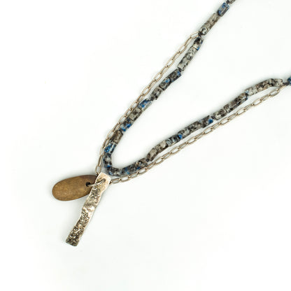 Handcrafted 925 Sterling Silver Necklace with Azurite