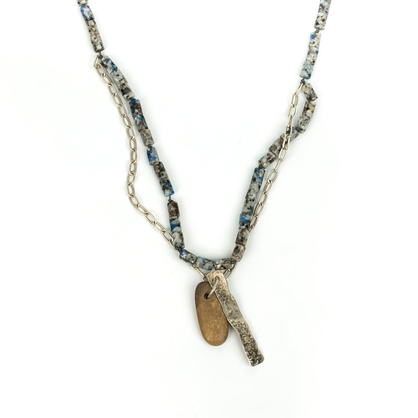 Handcrafted 925 Sterling Silver Necklace with Azurite