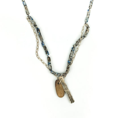 Handcrafted 925 Sterling Silver Necklace with Azurite