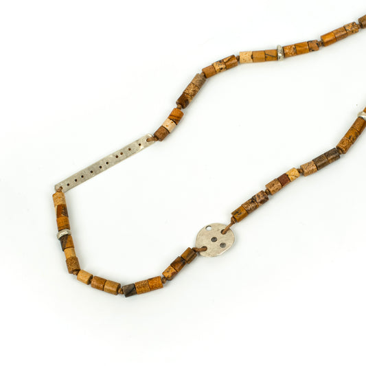 Handcrafted 925 Sterling Silver Necklace with Tree Jasper