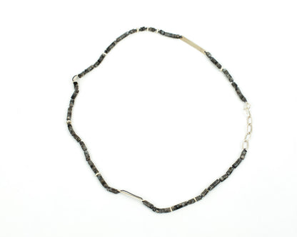 Handcrafted 925 Sterling Silver Necklace with Larvikite
