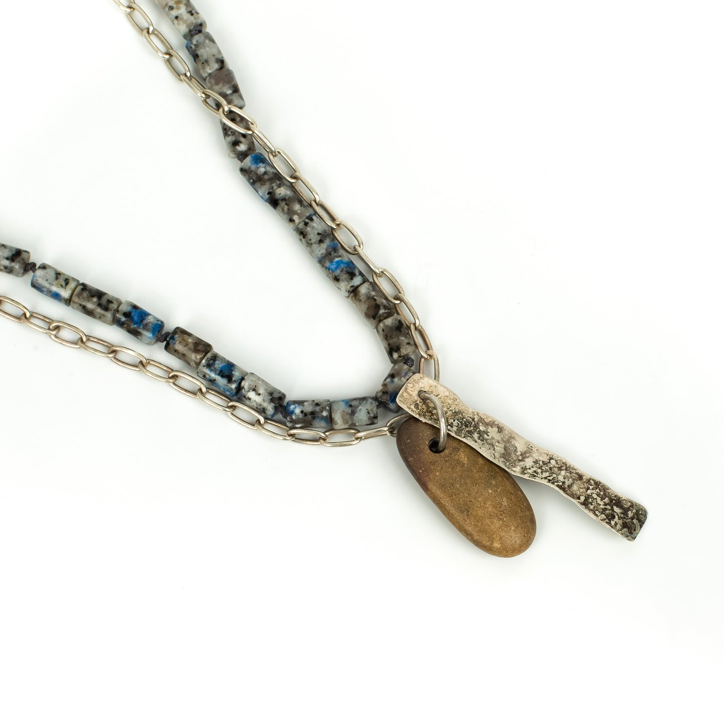 Handcrafted 925 Sterling Silver Necklace with Azurite