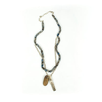 Handcrafted 925 Sterling Silver Necklace with Azurite