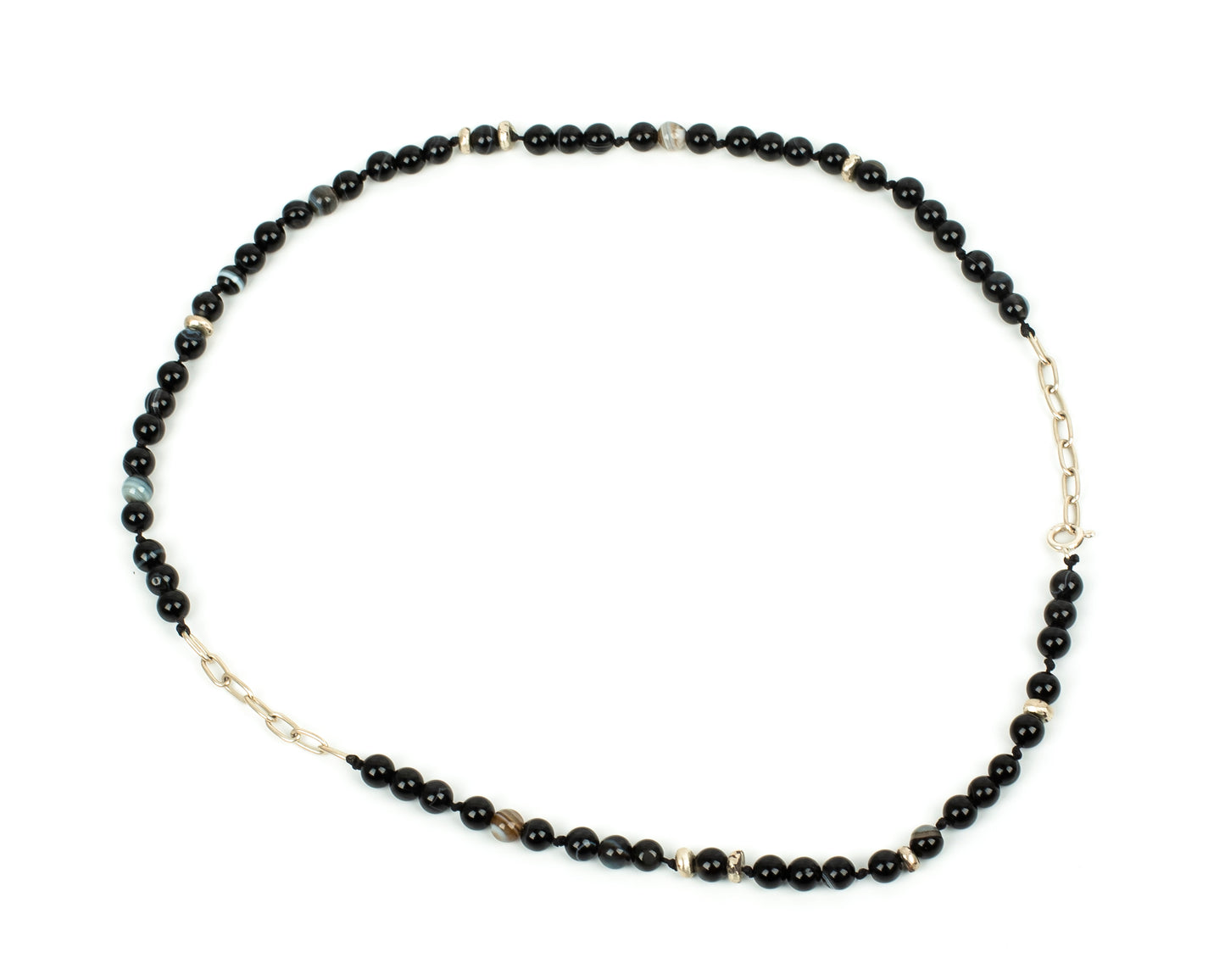 Handcrafted 925 Sterling Silver Necklace with Agate