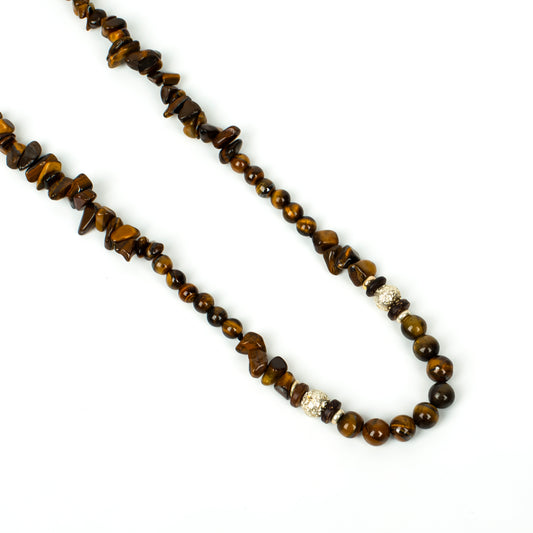Handcrafted 925 Sterling Silver Necklace with Tiger Eye