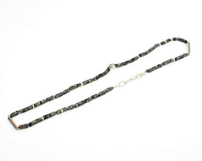 Handcrafted 925 Sterling Silver Necklace with Larvikite