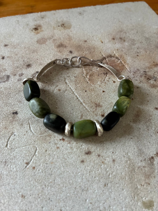 Handcrafted 925 Sterling Silver Necklace with Jade